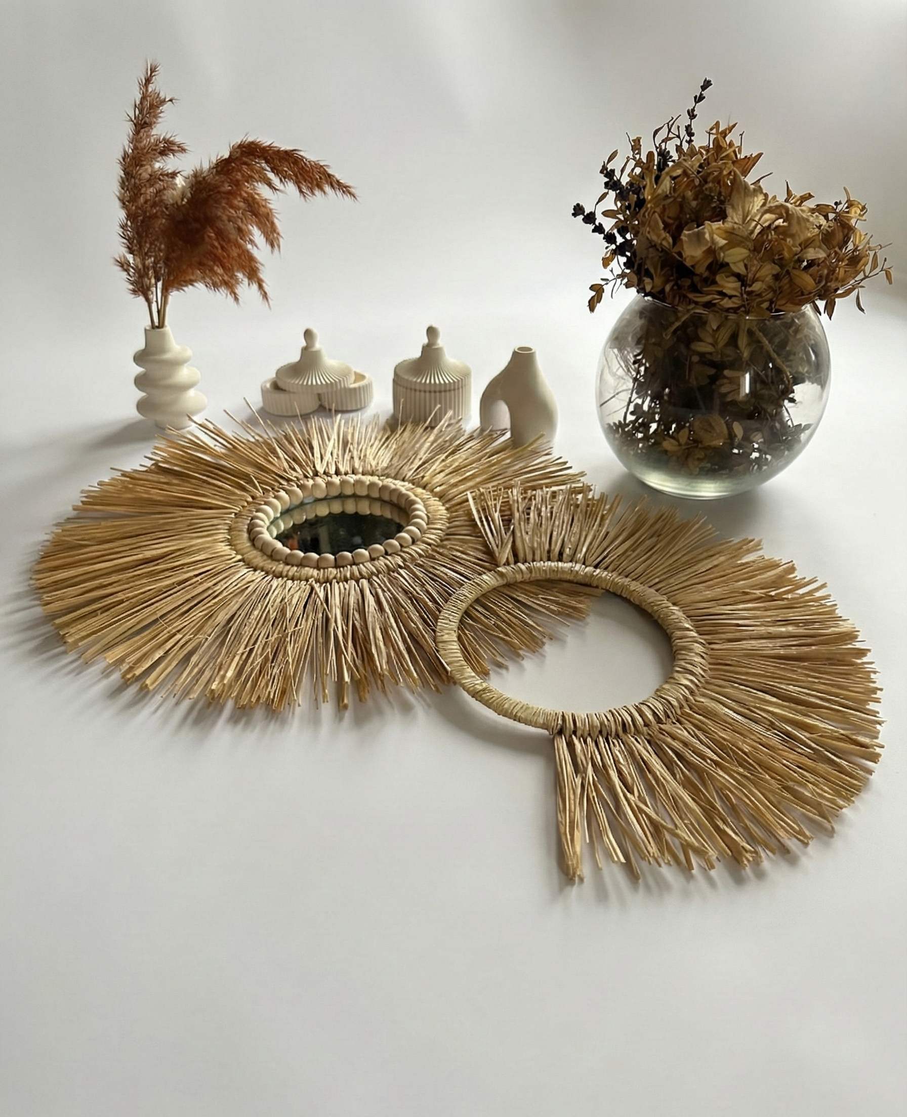 Güneş Ayna ve Yarım Ay Bohem Duvar Seti