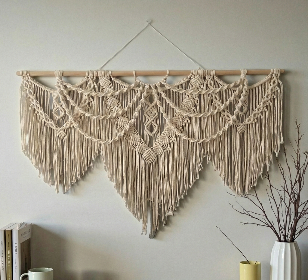 Özel Tasarım Bohem Makrome Duvar Süsü