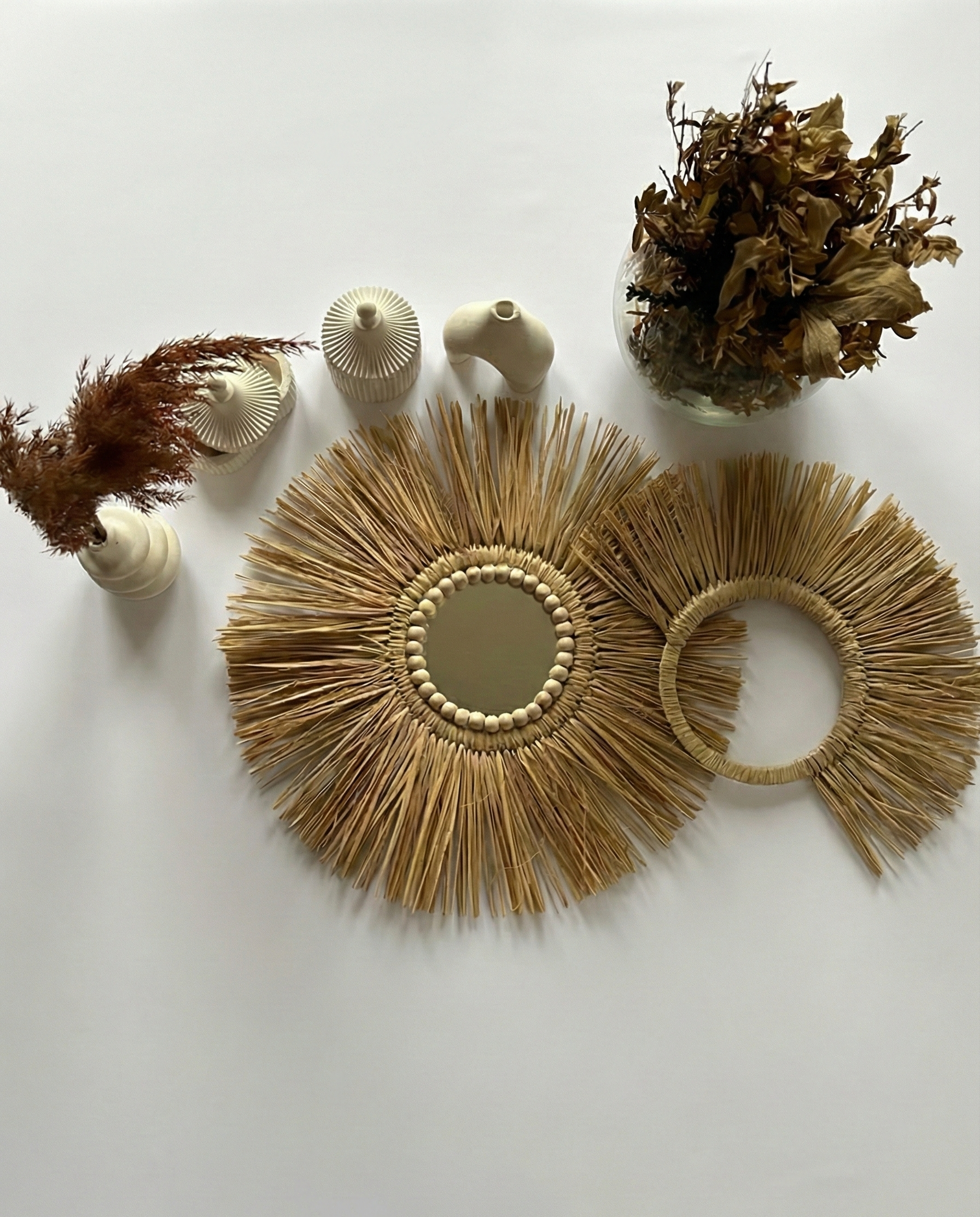 Güneş Ayna ve Yarım Ay Bohem Duvar Seti