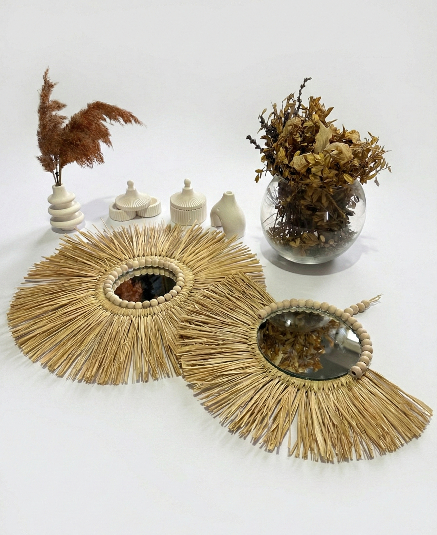 Güneş ve Yarım Ay Bohem İkili Ayna Seti