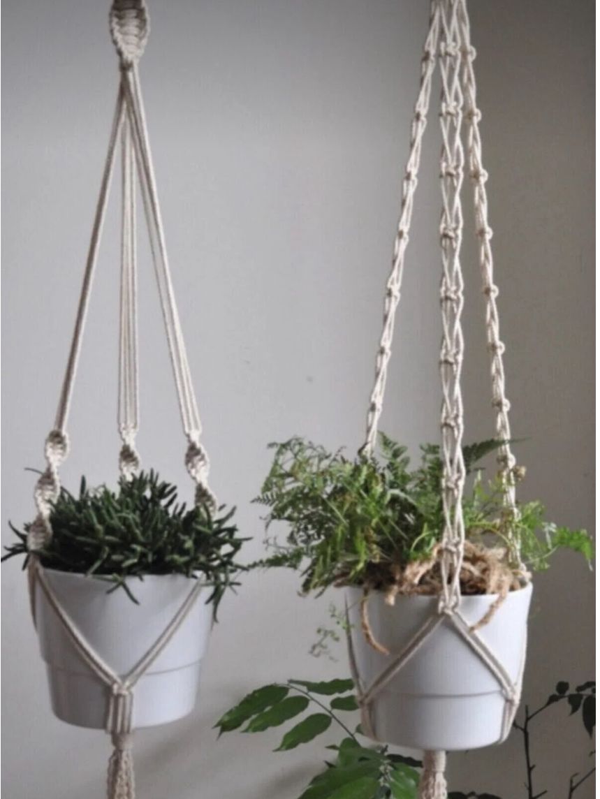 Sarmal Desenli Makrome Bitki Askısı (Saksılık)