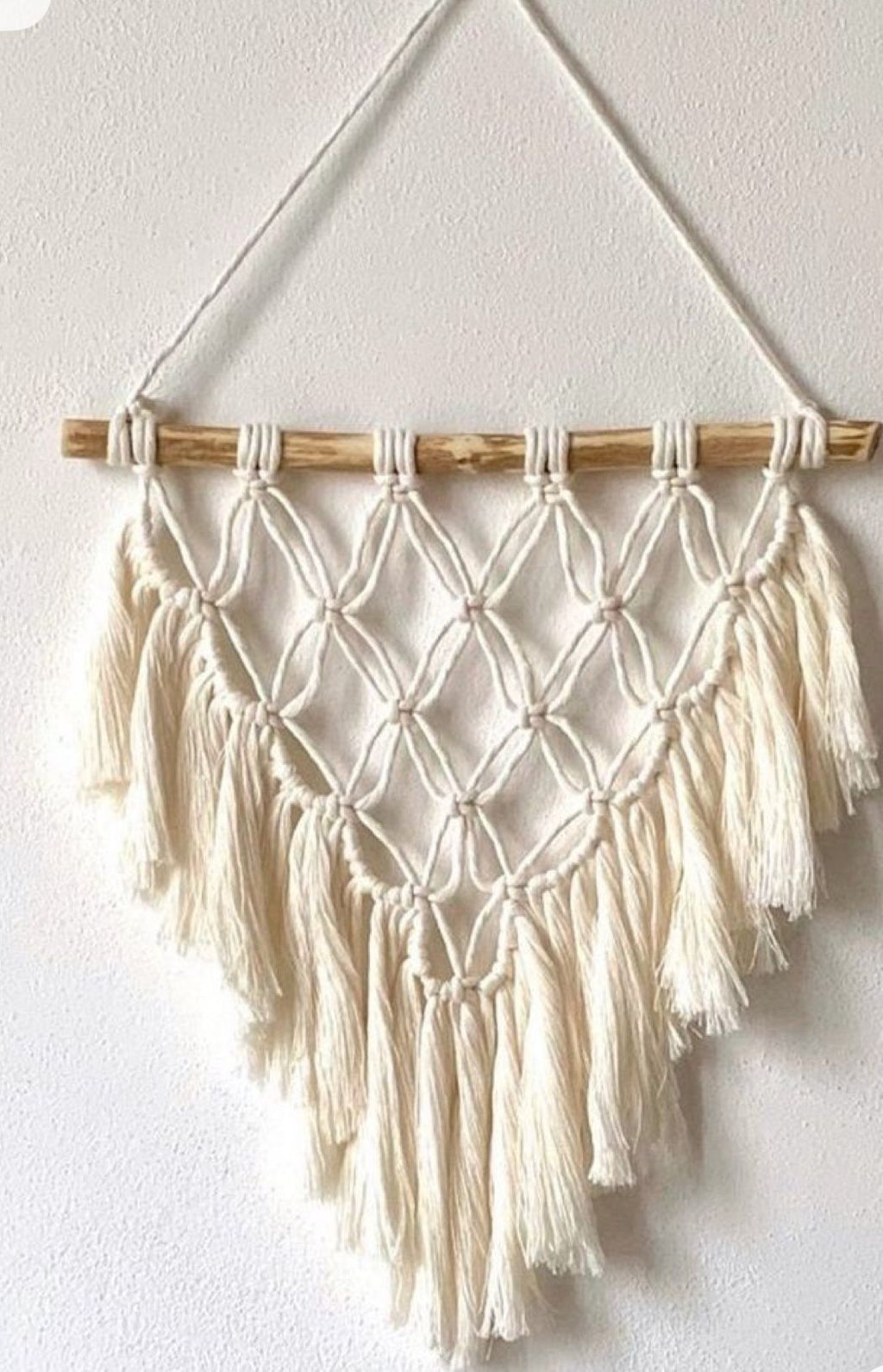 Dalga ve Baklava Desenli Bohem Makrome Duvar Süsü