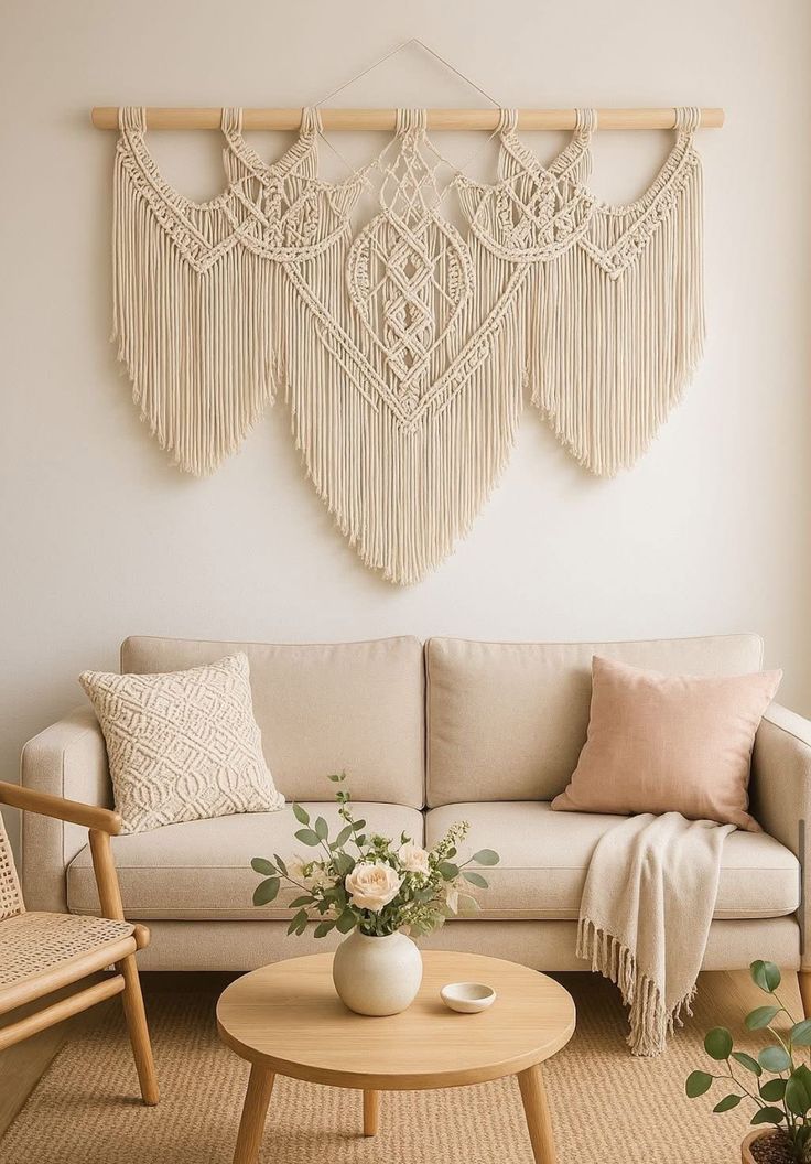 Özel Tasarım Bohem Makrome Duvar Süsü